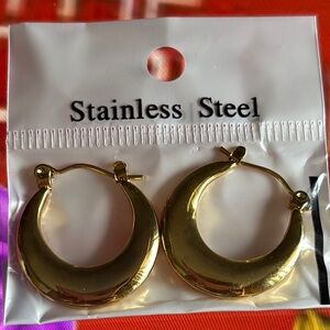 Stainless Steel Gold Hoop Earrings